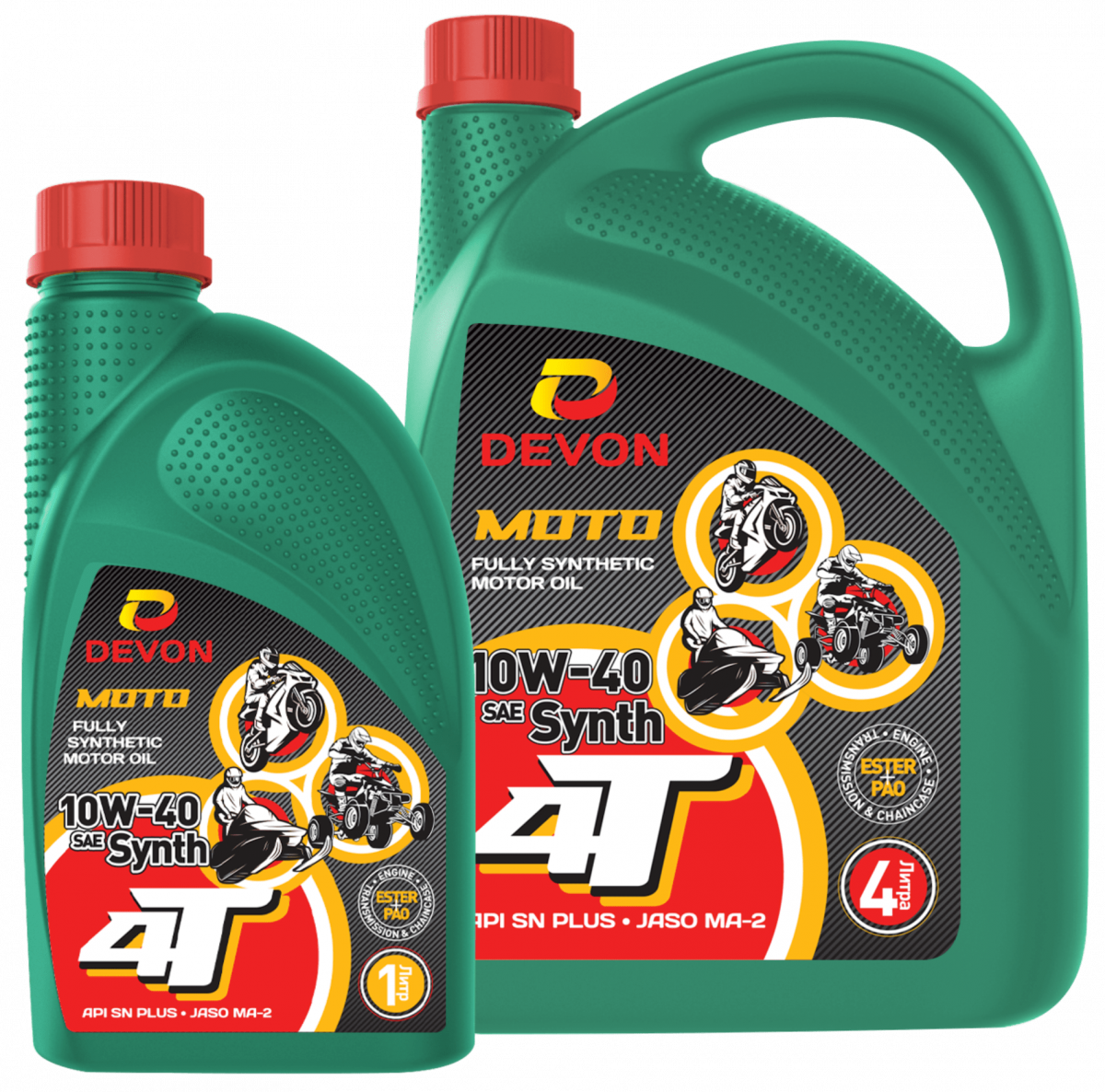 Масло для высоконагруженных мотоциклетных двигателей Devon 4T Synth 10W-50